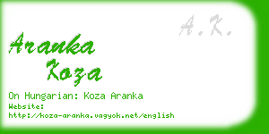 aranka koza business card